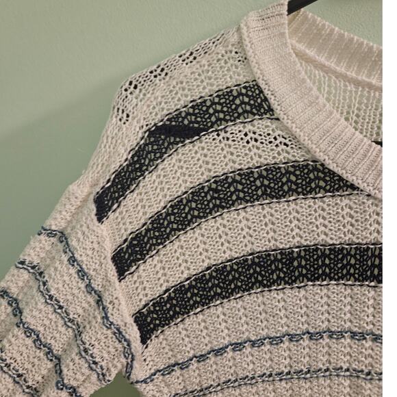 Gently Used Ann Taylor Marled Linen Pullover XXS ~ Nautical Casual Style - Picture 3 of 11